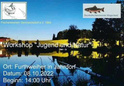 Einladungsflyer zum Workshop „Jugend und Natur“ am Furthweiher am 08.10.2022
